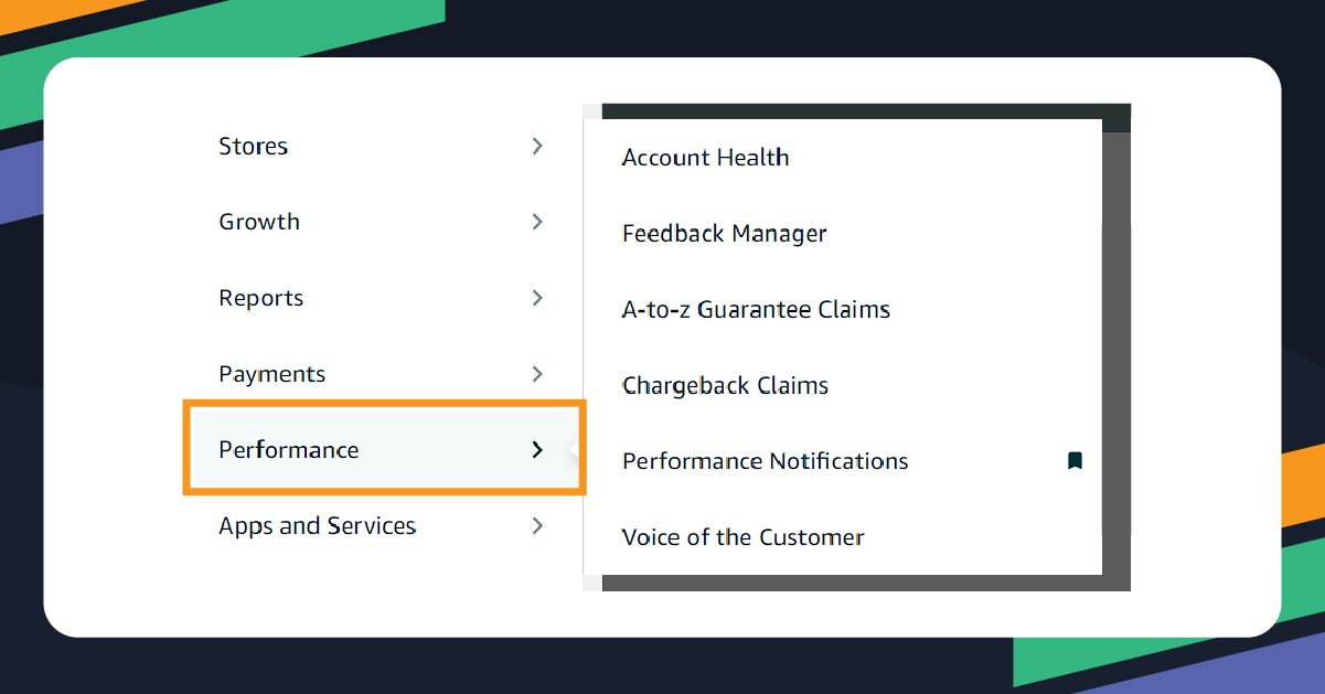 amazon-dashboard-performance-menu