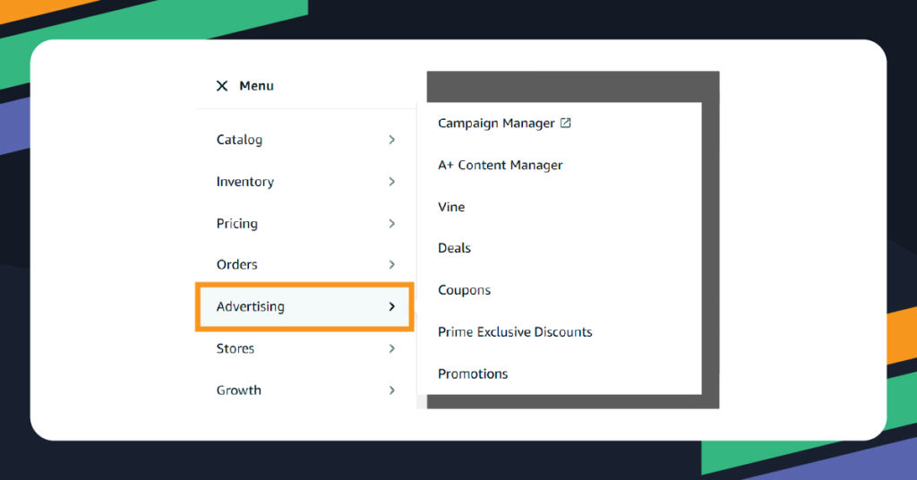 amazon-dashboard-advertising-menu