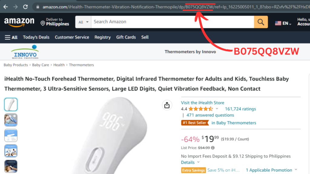 Amazon product detail page. 